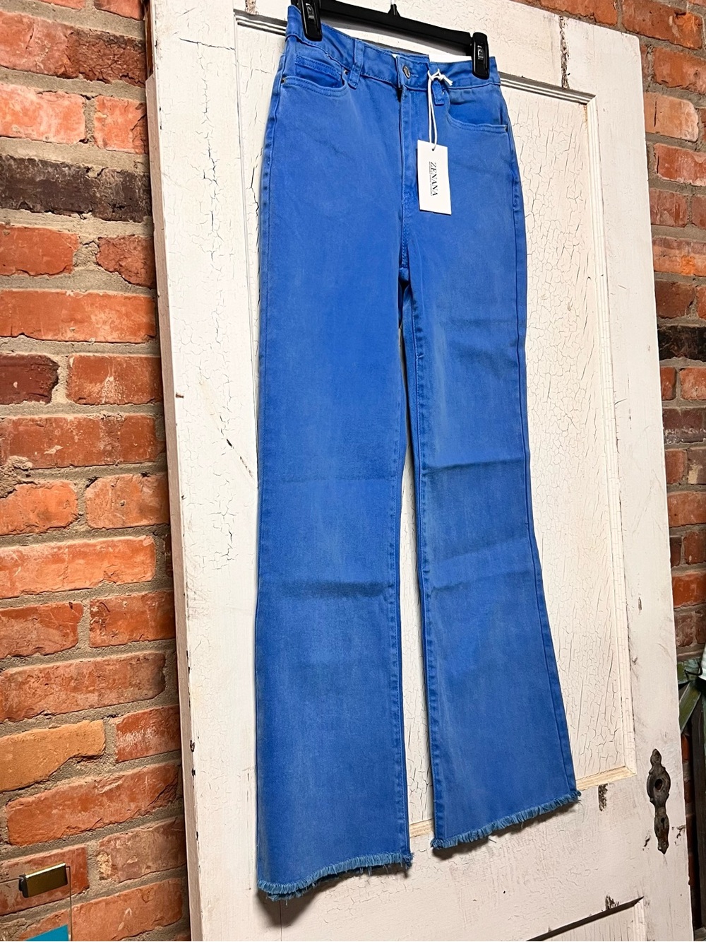 NWT Size Small 27 Zenana Acid Wash Bootcut Jeans OCEAN BLUE